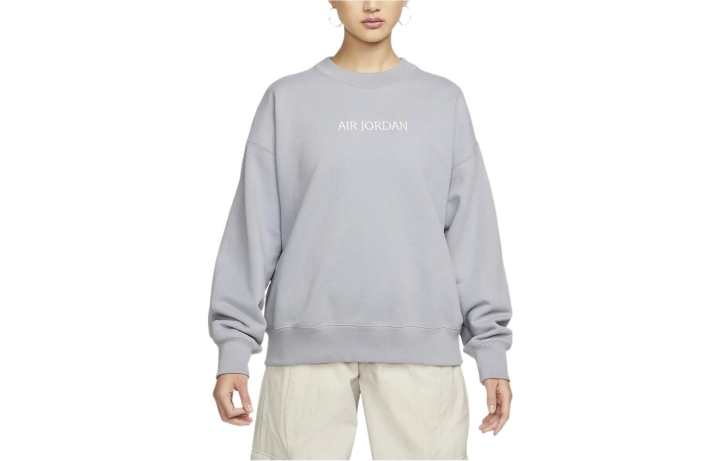 Jordan Jordan Sweatshirts Women's Gray Blue Crew Neck Moderate Regular