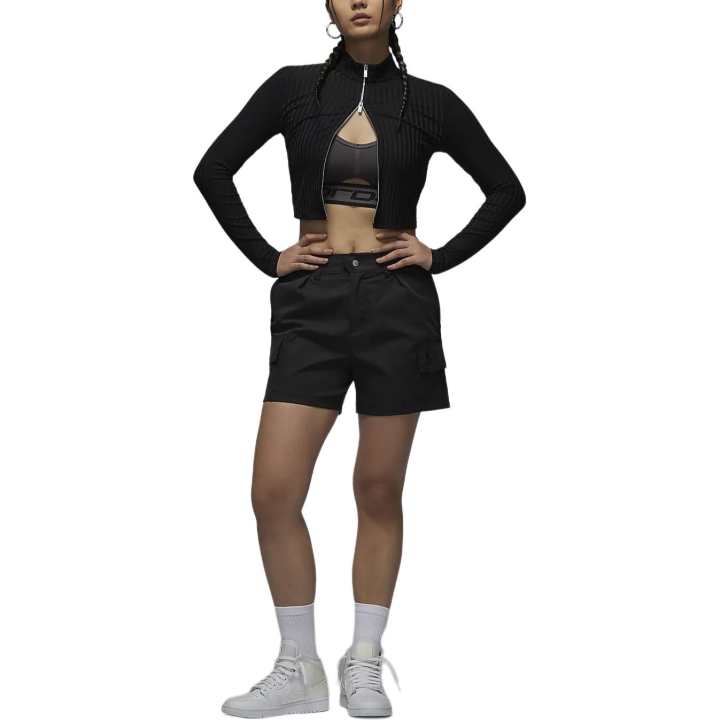Jordan Jordan Crop Tops Women's Black Stand Collar Moderate