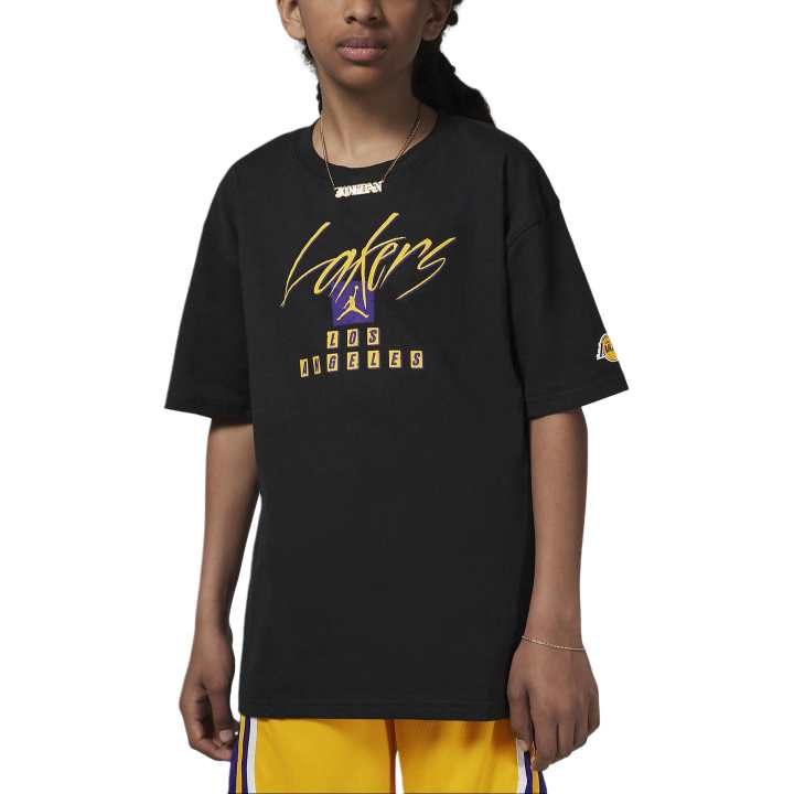 Jordan Jordan NBA Max90Los Angeles Lakers T Shirt Black Teenagers