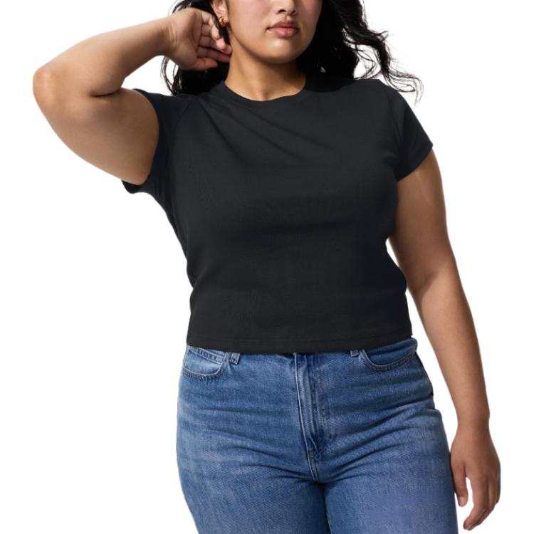 UNIQLO T Shirts Women's Black Crew Neck