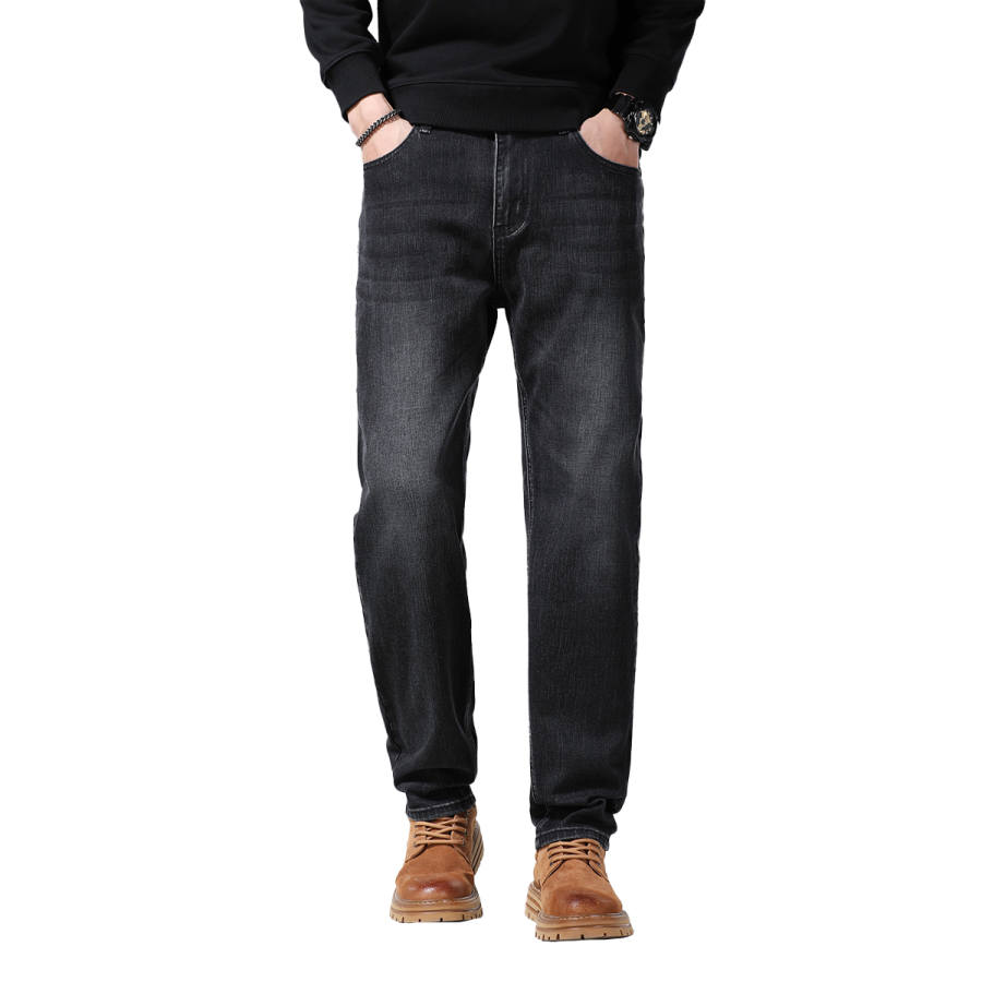 BALENO Jeans Men's Black Moderate Straight Fit Pants