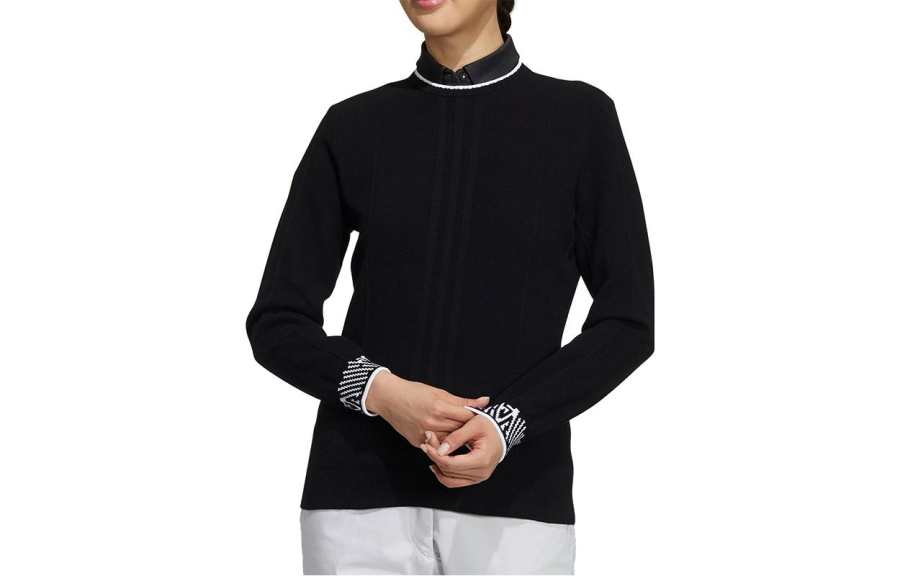 Adidas Adidas Knitwear Women's Black Stand Collar Moderate Other