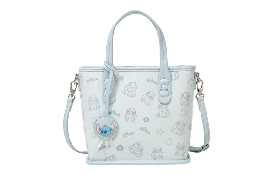 Disney Stitch PVC Basket Bag, Shoulder Bag, Crossbody Bag, Handbag Women's Light Blue
