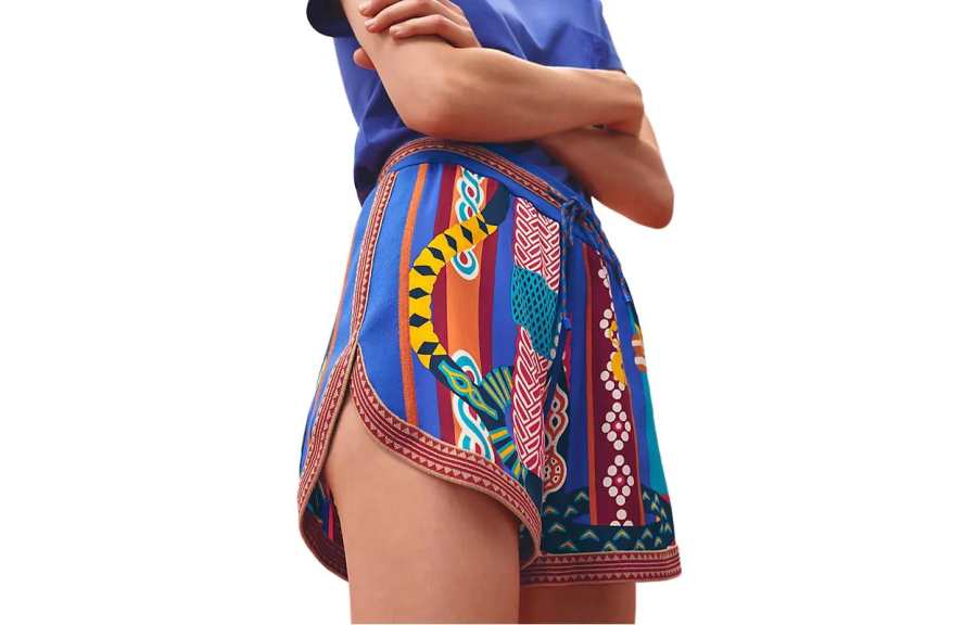 HERMES HERMES Casual Shorts Women's Blue Moderate
