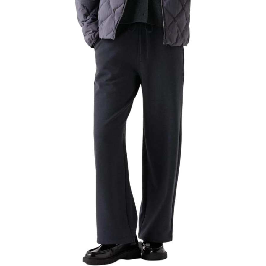 UNIQLO Solid Color Straight Fit Comfortable Polar Fleece Inner Drawstring Thickened And Fleece Lined Casual Pants