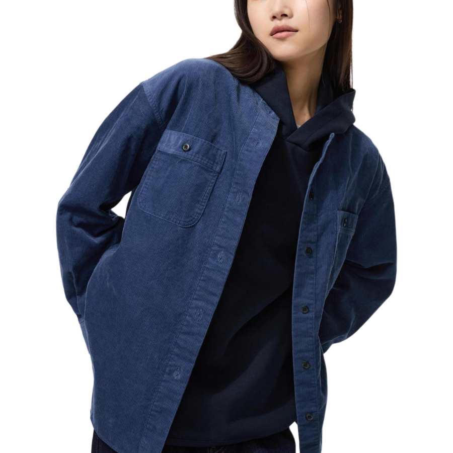 UNIQLO Jackets Women's Blue Crew Neck Moderate Other