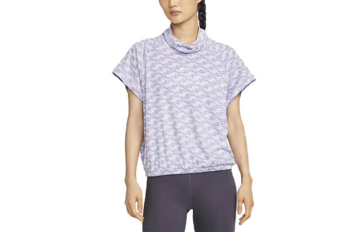 Nike Nike T Shirts Women's Purple Scarf Collar Moderate Straight Fit