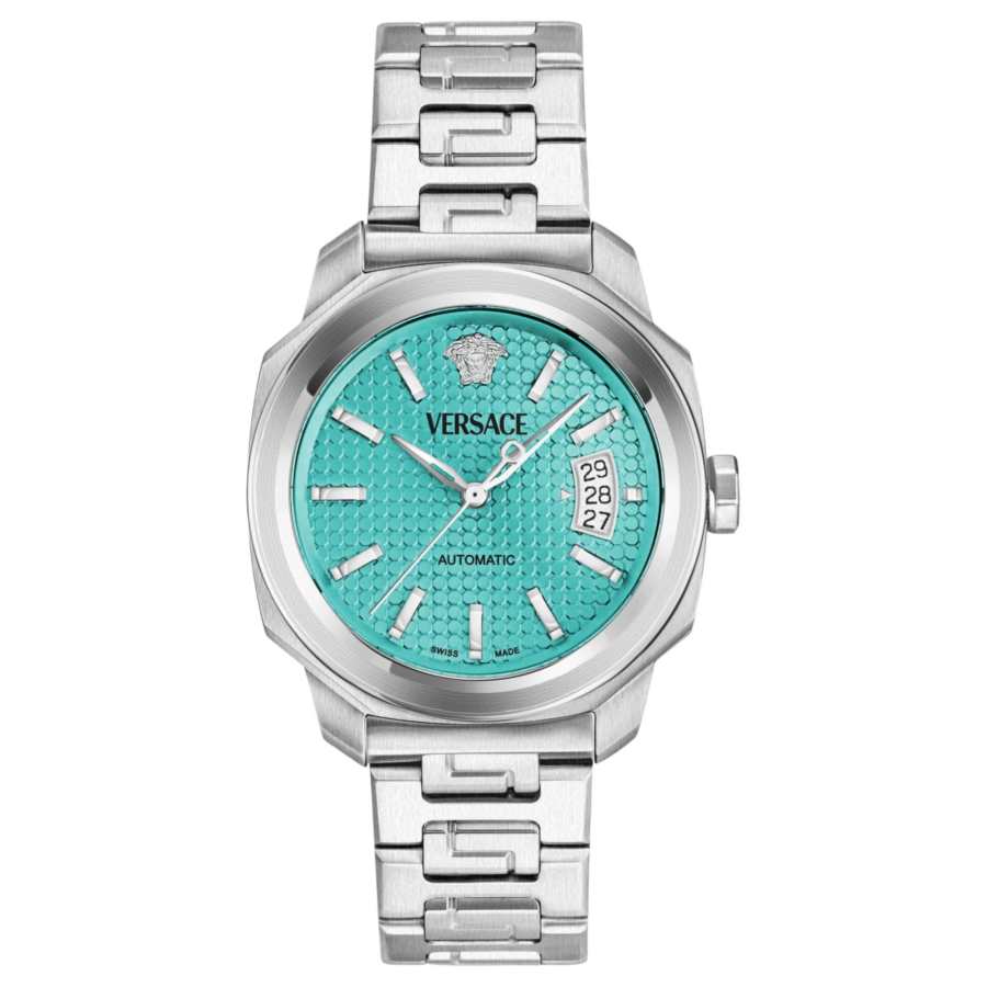 VERSACE DYLOS AUTUMATIC Wrist Watches Mechanical Movement Stainless Steel Strap 42mm Blue Dial Men's Watches