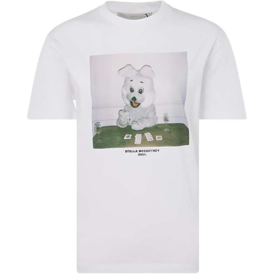 Stella McCartney Drop Shoulder Sleeve T Shirt Women's White