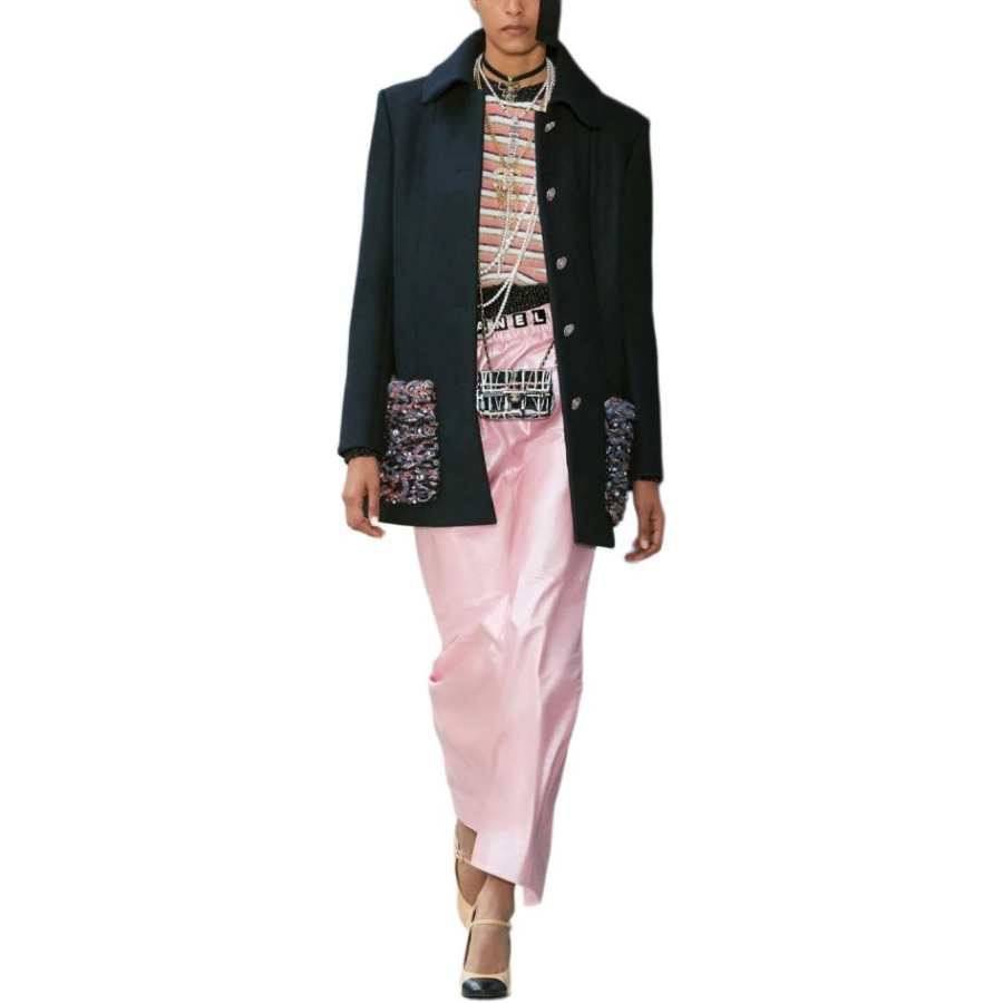 CHANEL FW22 Coat Women's Dark Blue