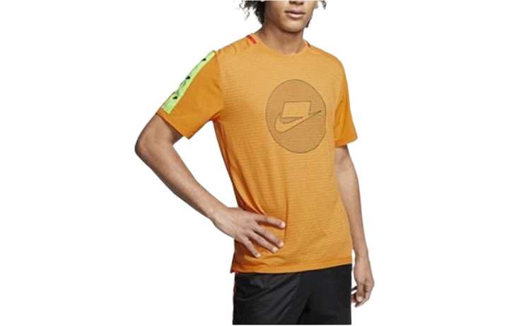 Nike Nike T Shirts Men's Orange Crew Neck Moderate Straight Fit
