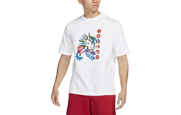 Jordan Jordan T Shirts Men's White Crew Neck Moderate Straight Fit