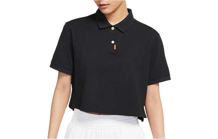 Nike Nike Polo Shirts Women's Black Polo Collar Moderate Straight Fit