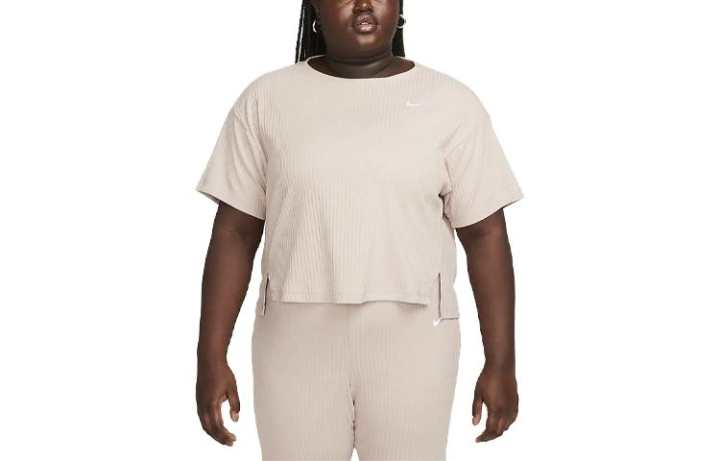 Nike Nike T Shirts Women's Light Pink Crew Neck Moderate Straight Fit