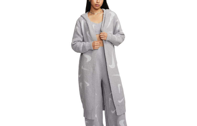 Nike Nike Sportswear Phoenix Cozy Bouclé Women's Loose Long Knit Cardigan Gray