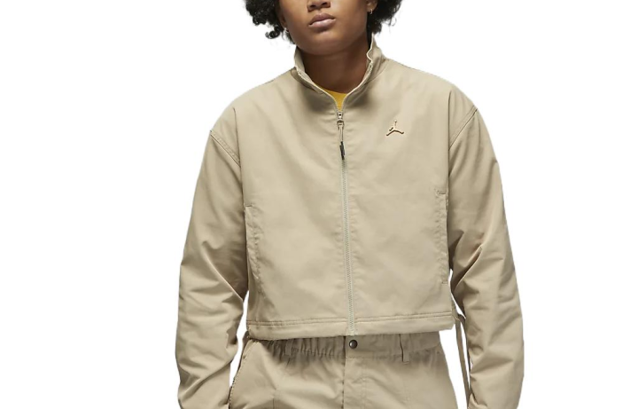 Jordan Jordan Cropped Coats Women's Khaki Lapel Moderate
