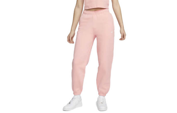 Nike NikeLab Women's Solo Swoosh Fleece Sweatpants Asia Sizing Healing Orange
