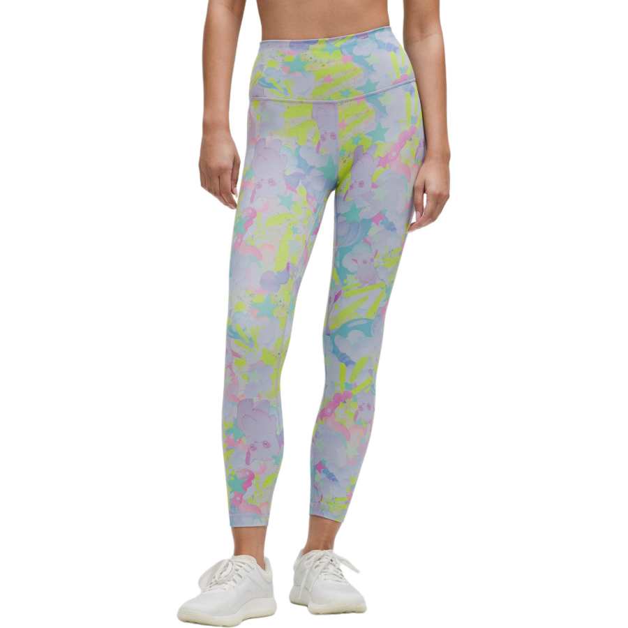 Lululemon x So Youn Lee Wunder Train Yoga Pants 25' Women's Pink Mirage Mixed Color Large Print