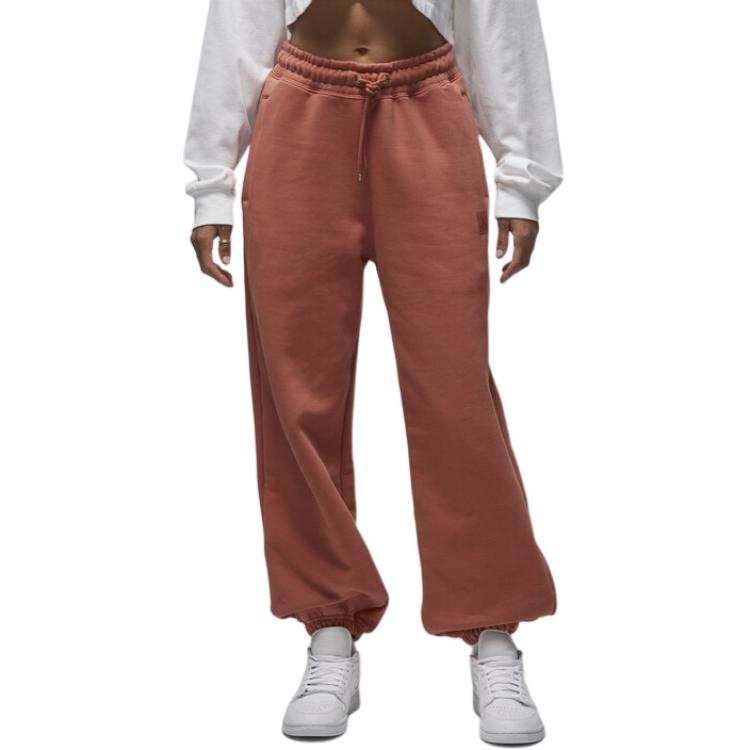 Jordan Jordan Flight Knitted Sweatpants Women's Orange Moderate Wide Leg Pants