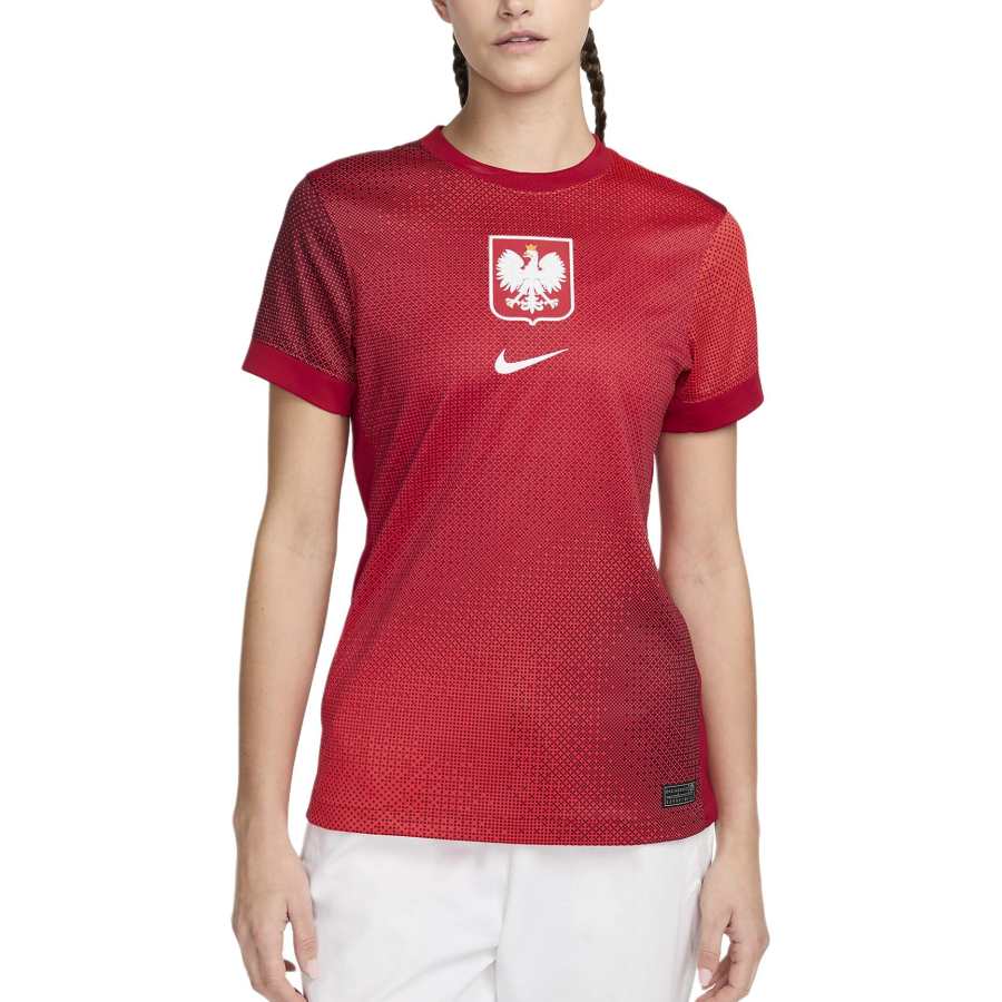 Nike Nike Poland National Team Poland 2024/25 Stadium Away Soccer Jersey Women's Bright Dark Red