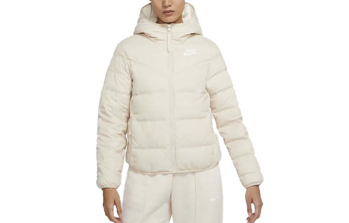 Nike Nike Down Jackets Women's Light Ivory White Hooded Moderate Reversible