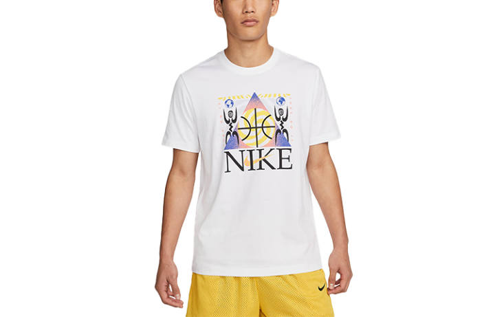 Nike Nike T Shirts Men's White Crew Neck Moderate Straight Fit