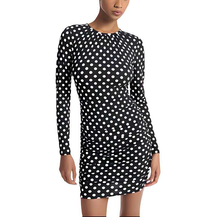 MICHAEL KORS FW24 Long Sleeved Dress Women's Black White