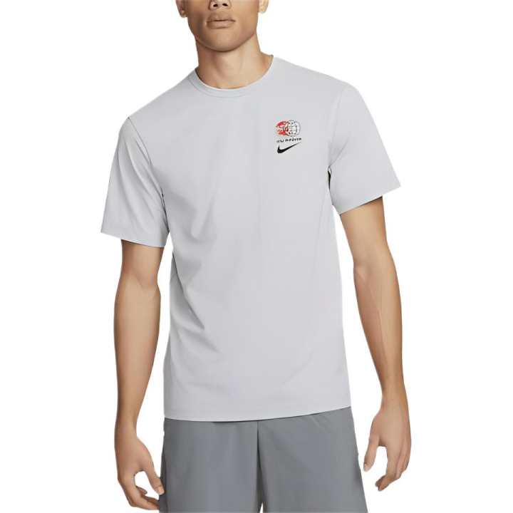 Nike Nike T Shirts Men's Light Gray Crew Neck Moderate Straight Fit