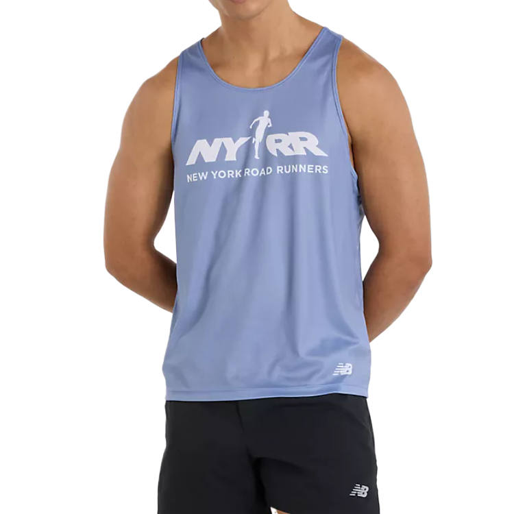 New Balance New Balance Run For Life Run Singlet Workout Clothing Men's Blue