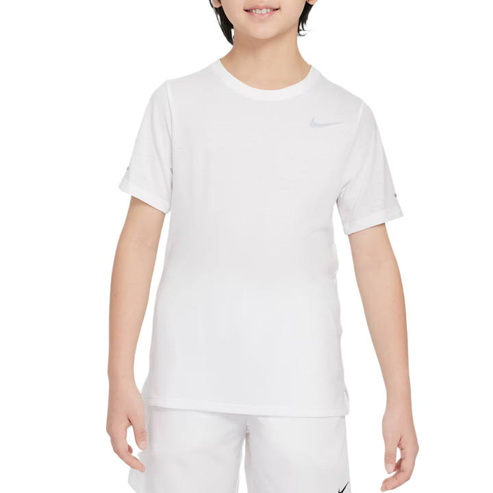 Nike Nike DRI FIT MILER T Shirt White Kids'