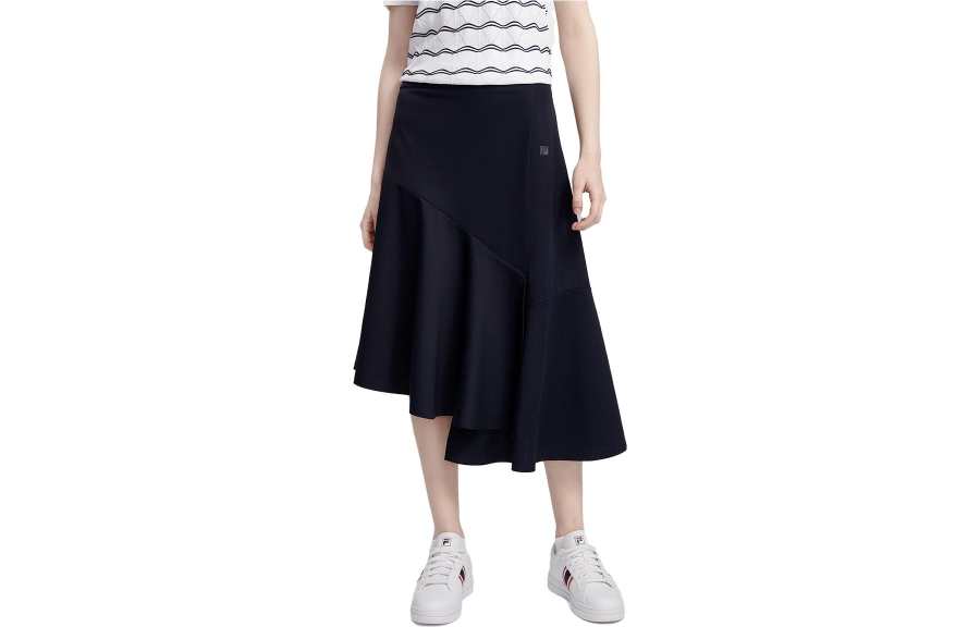 FILA Casual Long Skirts Women's Legend Blue Moderate Long A Line Skirt