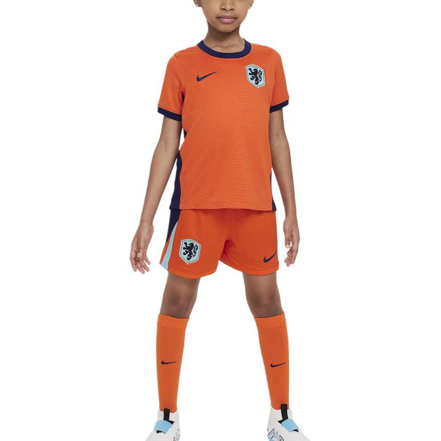 Nike Nike Kids' Soccer Jersey Netherlands 2024 Stadium Home Safety Orange/Void Blue Children Aged 3 7 Years Old