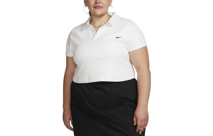 Nike Nike T Shirts Women's White Lapel Moderate Straight Fit
