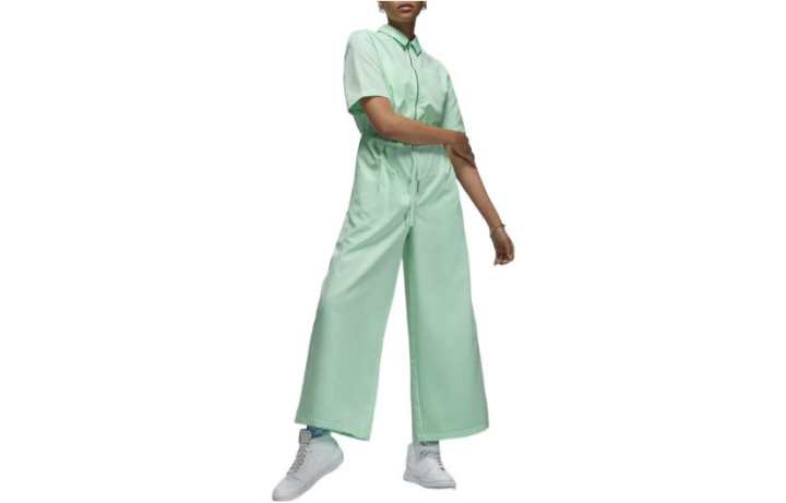 Jordan Jordan Bodysuits Women's Gray Green Lapel Straight Fit