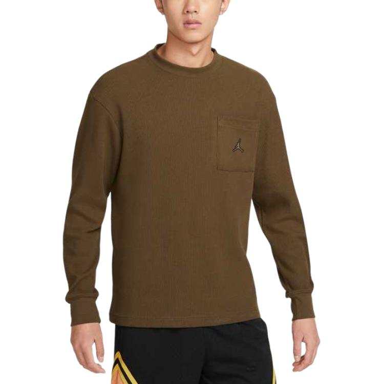 Jordan Jordan T Shirts Men's Light Olive Green Crew Neck Moderate Straight Fit