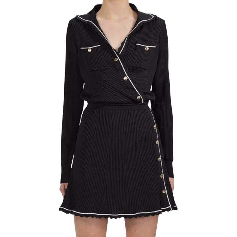 Self-portrait Self portrait FW22 Long Sleeved Dress Women's Black