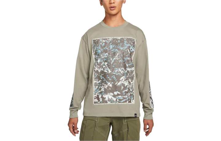 Nike Nike T Shirts Men's Gray Crew Neck Moderate Straight Fit