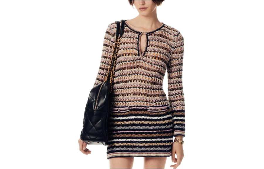 CHANEL 24 Spring Summer New Arrivals Long Sleeved Dress Women's Multicolor