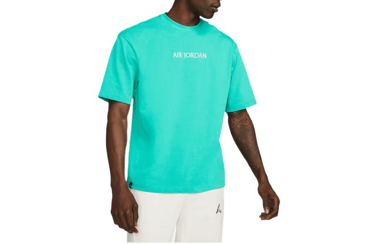 Jordan Jordan T Shirts Men's Green Crew Neck Moderate Straight Fit