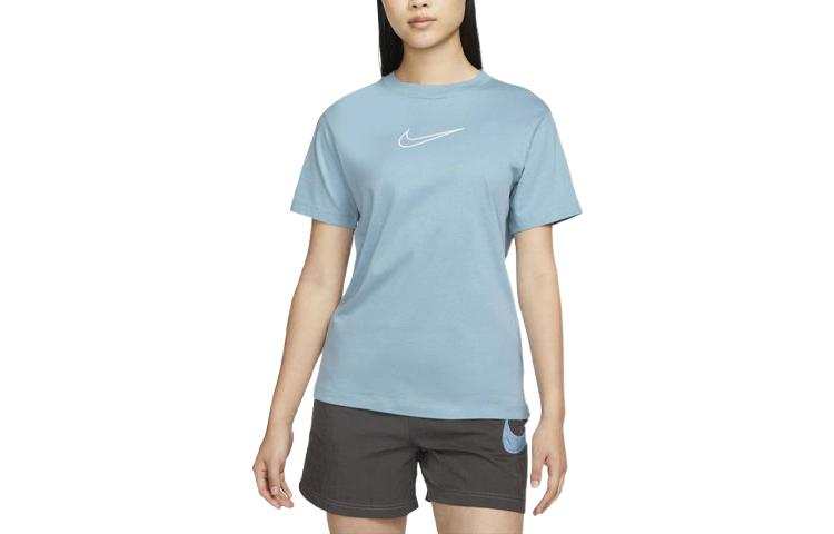 Nike Nike T Shirts Women's Blue Crew Neck Moderate Straight Fit