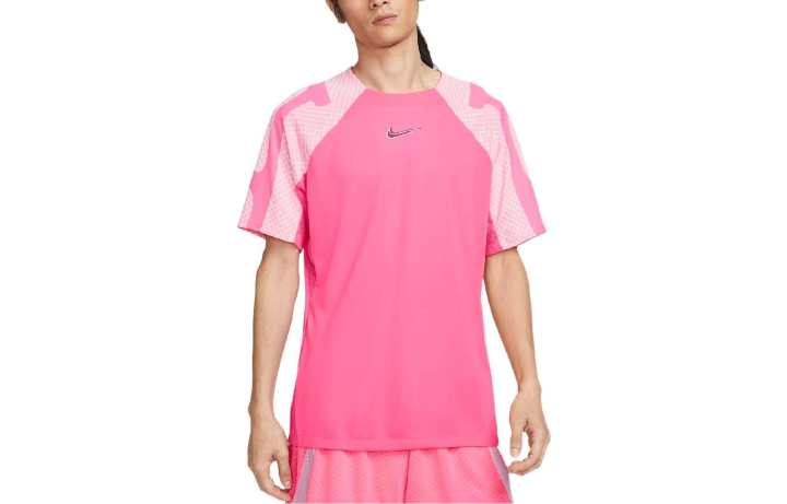 Nike Nike T Shirts Men's Pink Crew Neck Moderate Straight Fit