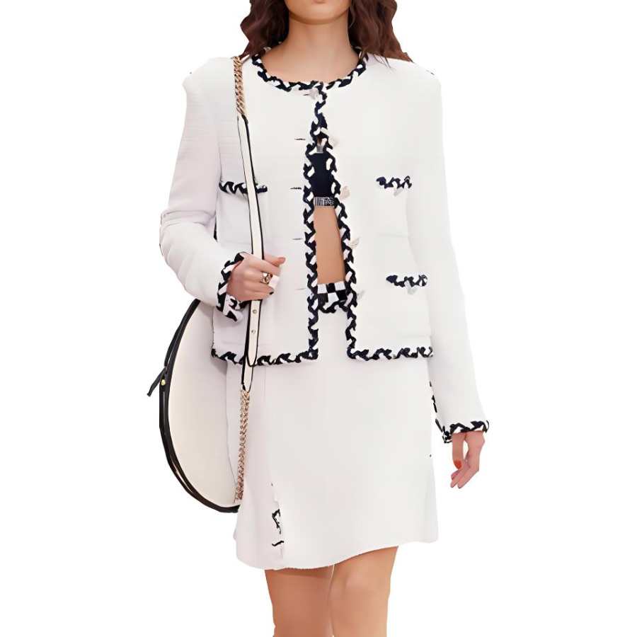 CHANEL CHANEL Jackets & Coats Women's Black White