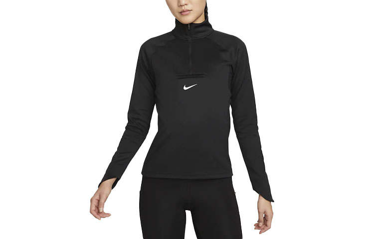 Nike Nike T Shirts Women's Black Stand Collar Moderate Straight Fit
