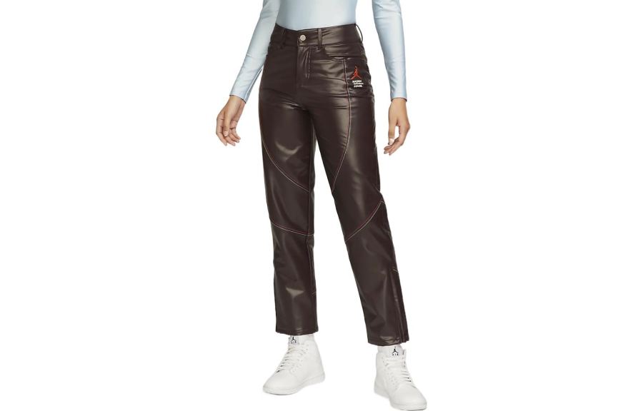 Jordan Jordan × MAISON CHATEAU ROUGE Casual Pants Women's Brown Moderate Straight Fit Pants