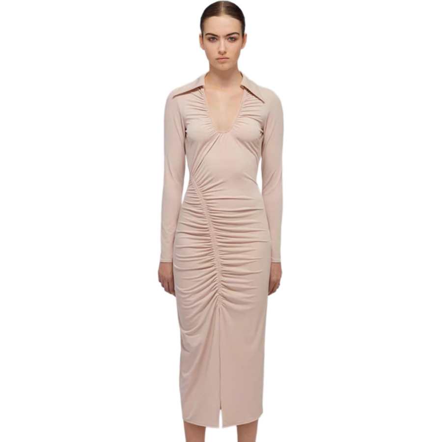 Self-portrait Self portrait Long Sleeved Dress Women's Light Coffee