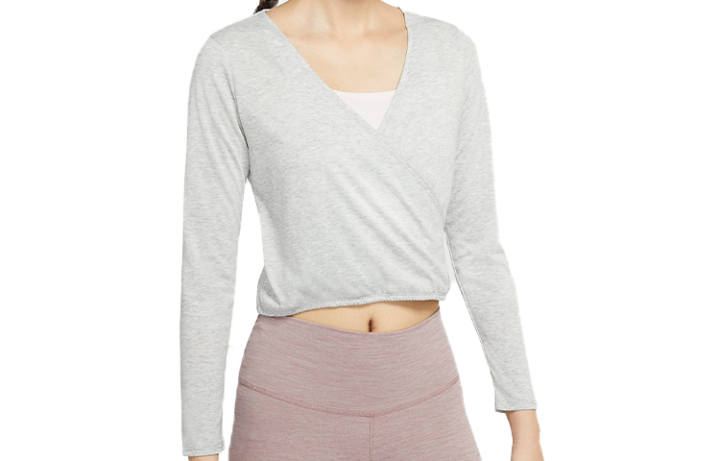 Nike Nike Crop Tops Women's Heather Gray V Neck Moderate