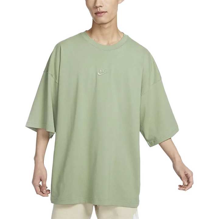 Nike Nike T Shirts Men's Oil Green Crew Neck Moderate Straight Fit