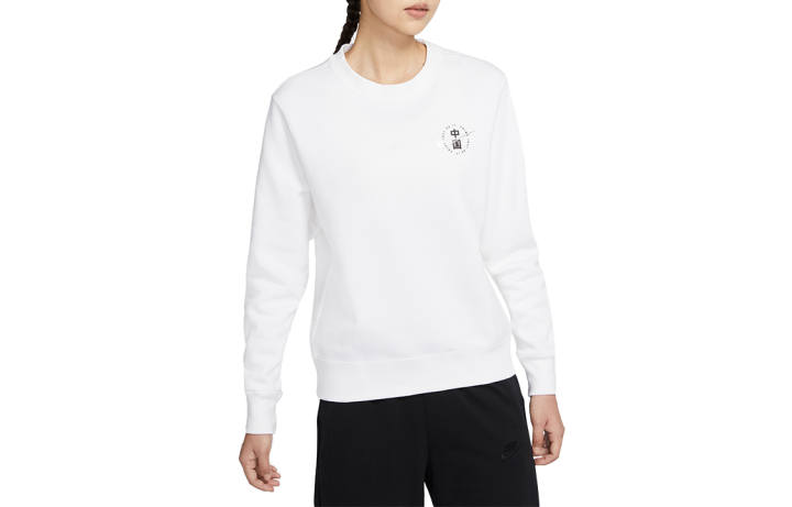 Nike Nike Sweatshirts Women's White Crew Neck Moderate Regular