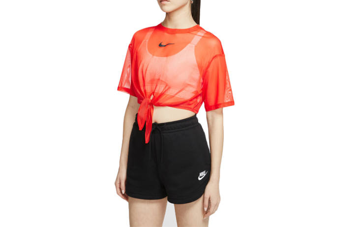 Nike Nike Crop Tops Women's Team Orange/Black Crew Neck Thin
