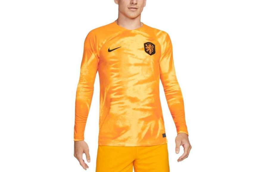 Nike Nike Dutch National Team Dri FIT Long Sleeve Soccer Jersey Soccer Jersey Men's Yellow